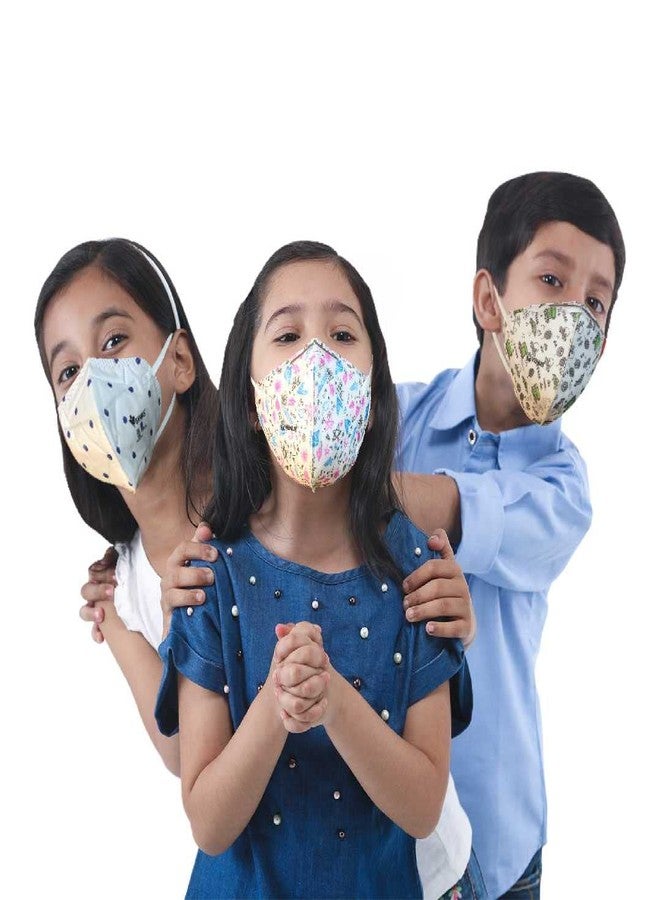 فينوس - في-شواس لايت - كمامة للأطفال - معتمدة من هيئة المواصفات والمقاييس الهندية، تصميم ملون، حماية متعددة الطبقات ضد الجزيئات دون الميكرونية والفيروسات، مريحة للبشرة، مناسبة للأطفال من عمر 5 إلى 8 سنوات - عبوة من 15 كمامة - Image 2